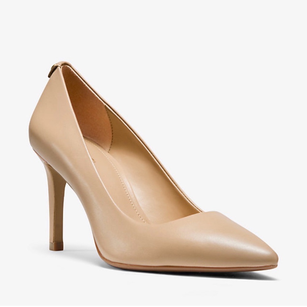 Michael Kors Women's Nude Pointed-Toe Mid Heel Pumps - Picture 2 of 9